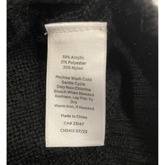 NWT Talbots Sweater 2X Plus Womens Fair Isle Black White Crew Neck Soft Stretch - Picture 7 of 10